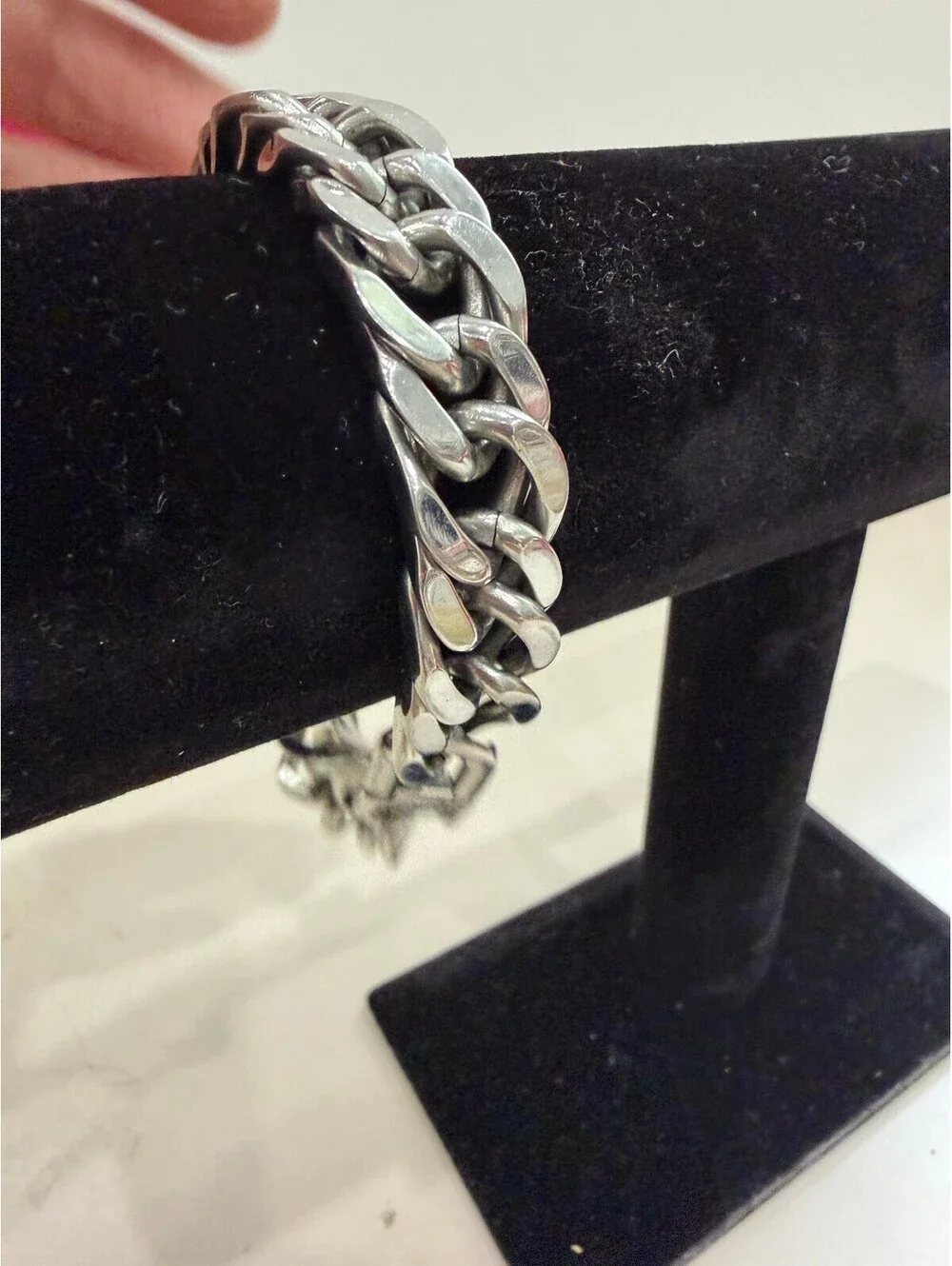 Men's Heavy Silver Tone Chain Link Bracelet 9.25